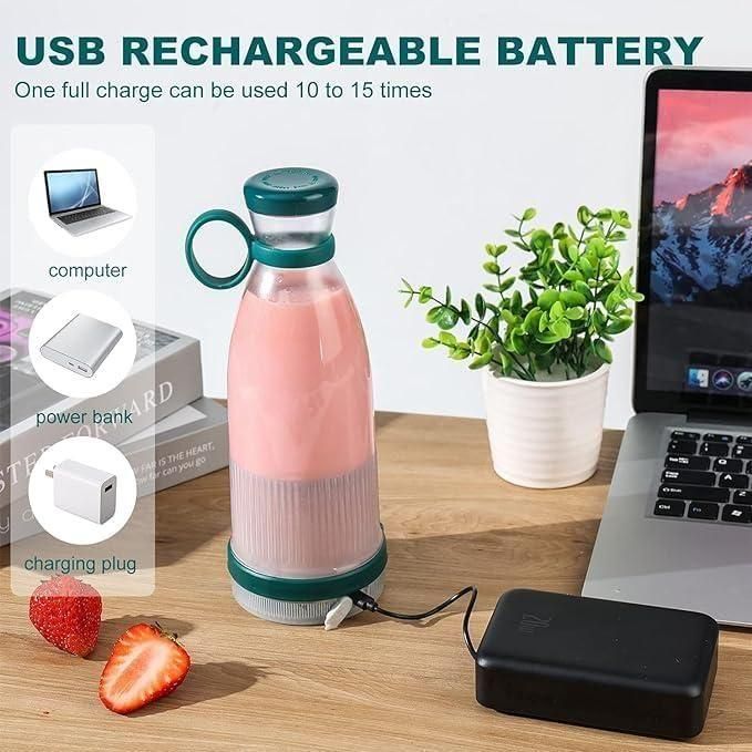 Portable USB Blender Bottle – Compact Rechargeable Mixer
