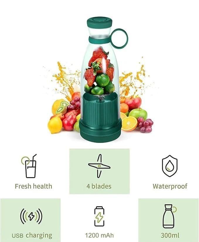 Portable USB Blender Bottle – Compact Rechargeable Mixer